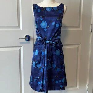 kate spade jillian blue floral silk print dress size 6 like new no tags